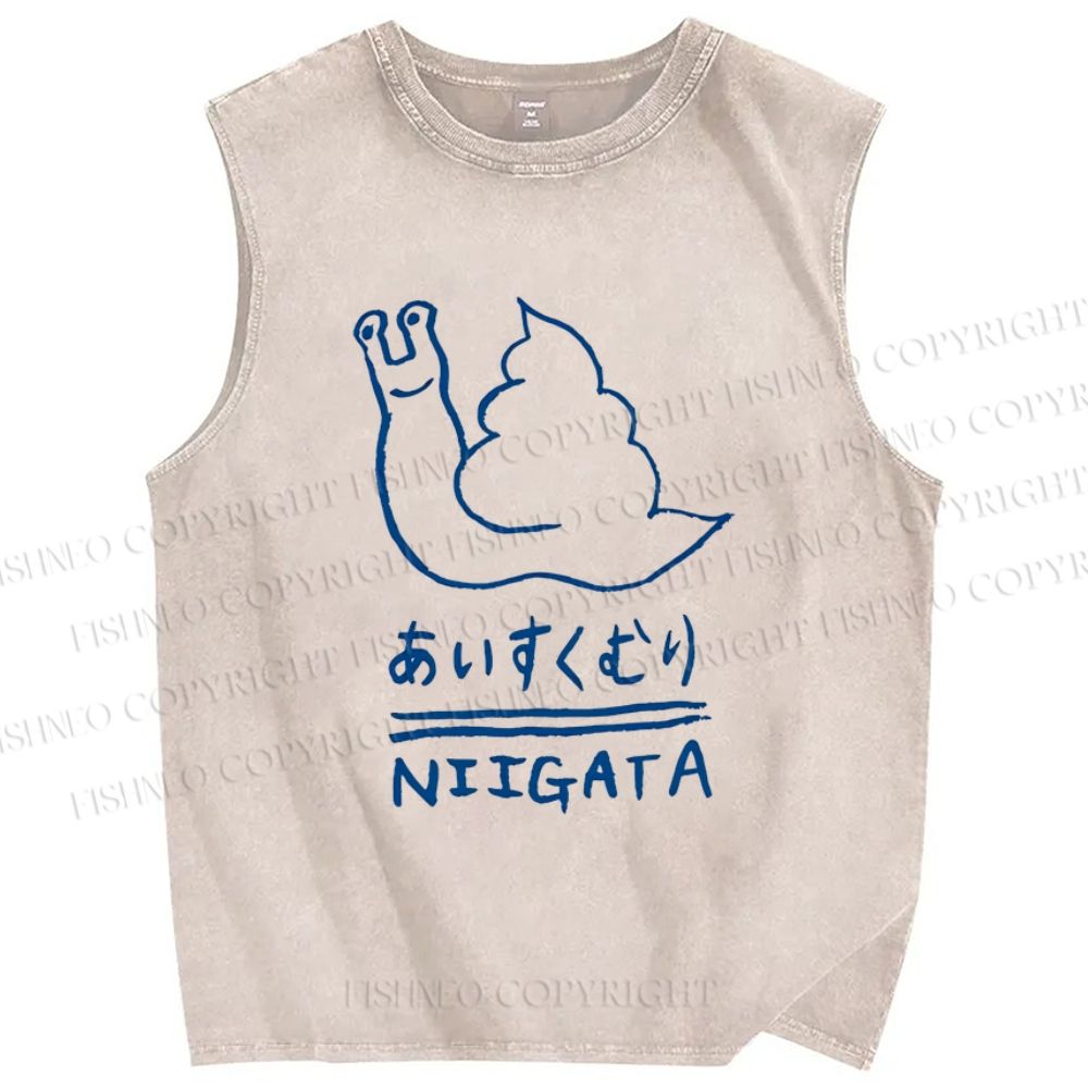 Unisex Niigata Printed Washed Tank Top