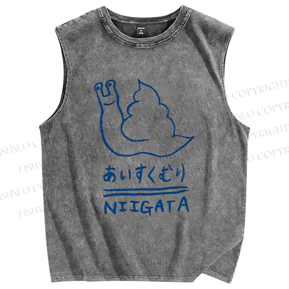 Unisex Niigata Printed Washed Tank Top