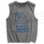 Unisex Niigata Printed Washed Tank Top