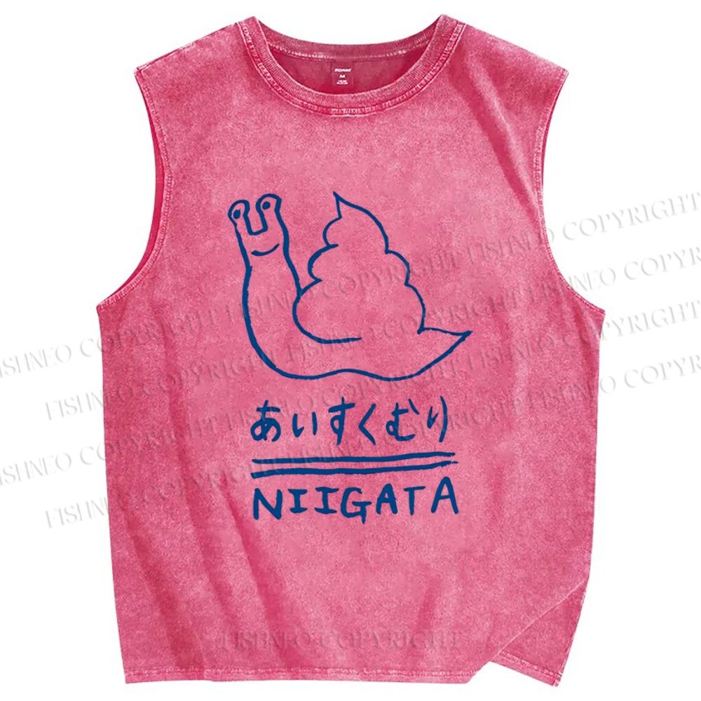 Unisex Niigata Printed Washed Tank Top