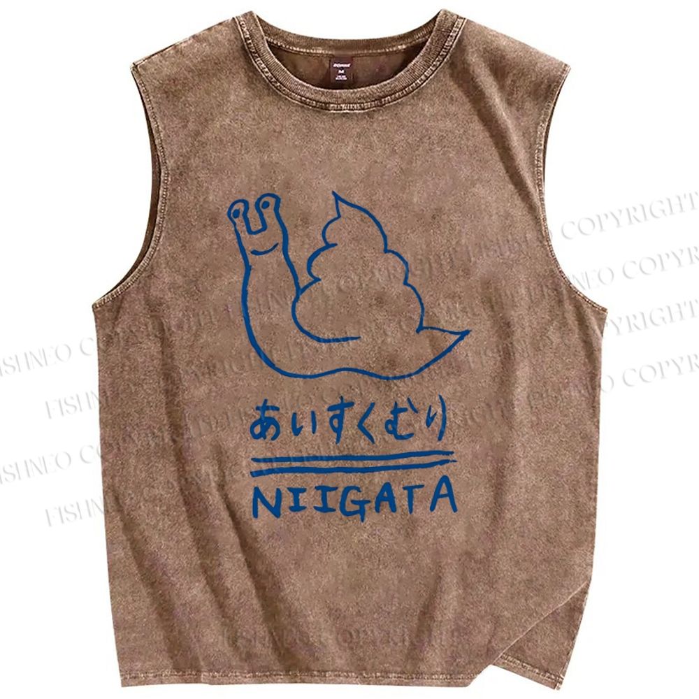 Unisex Niigata Printed Washed Tank Top