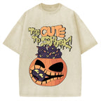Cute Pumpkin Cat Vintage Washed T-shirt