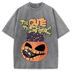 Cute Pumpkin Cat Vintage Washed T-shirt
