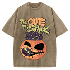 Cute Pumpkin Cat Vintage Washed T-shirt