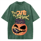 Cute Pumpkin Cat Vintage Washed T-shirt