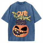Cute Pumpkin Cat Vintage Washed T-shirt