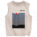 Unisex Deep Sea Printed Washed Tank Top