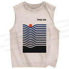 Unisex Deep Sea Printed Washed Tank Top