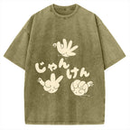 Rock, Paper, Scissors Funny Chickens Vintage Washed T-shirt