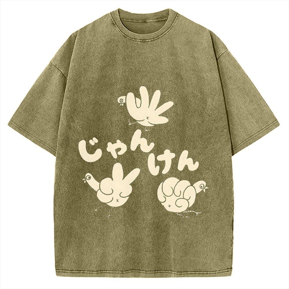 Rock, Paper, Scissors Funny Chickens Vintage Washed T-shirt