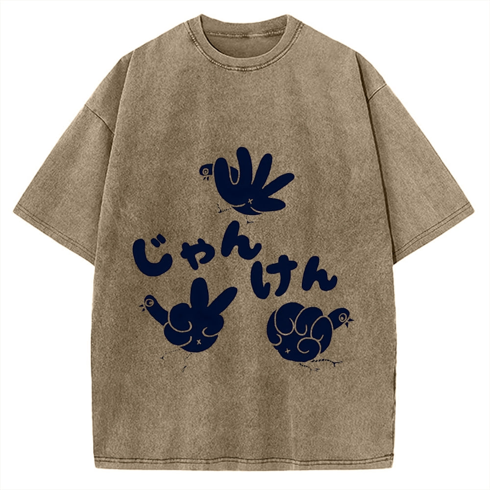 Rock, Paper, Scissors Funny Chickens Vintage Washed T-shirt