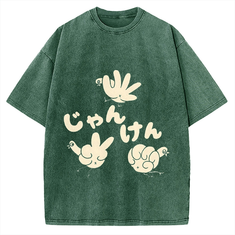 Rock, Paper, Scissors Funny Chickens Vintage Washed T-shirt