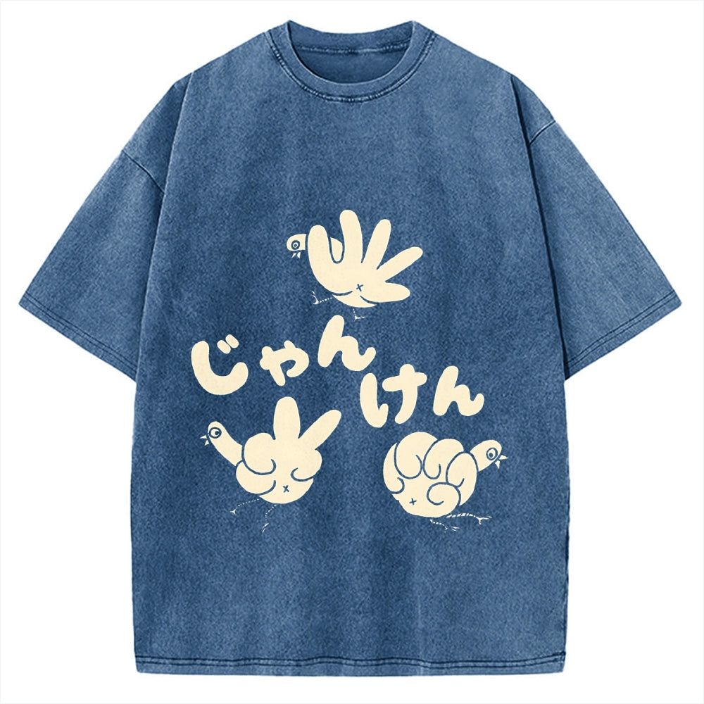 Rock, Paper, Scissors Funny Chickens Vintage Washed T-shirt