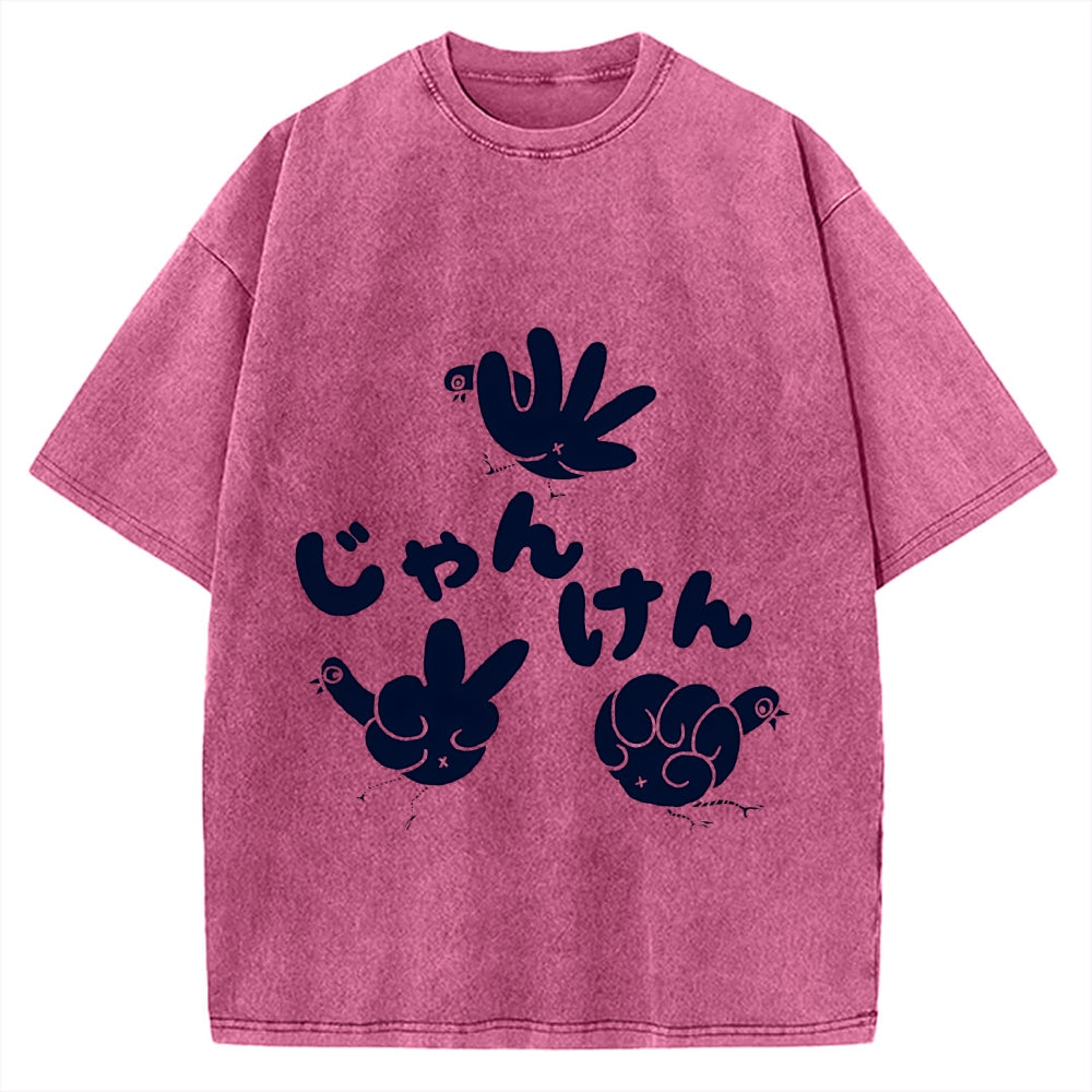 Rock, Paper, Scissors Funny Chickens Vintage Washed T-shirt