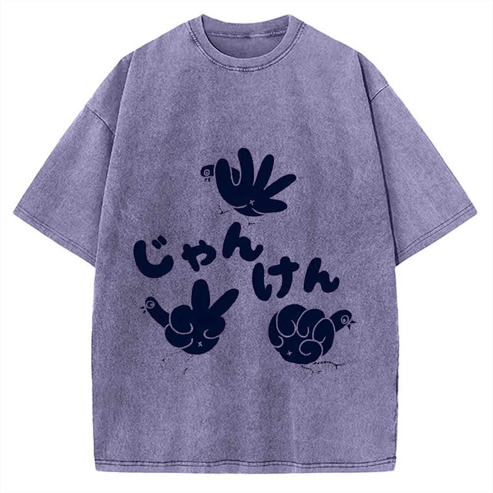 Rock, Paper, Scissors Funny Chickens Vintage Washed T-shirt