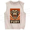 Unisex Fury Monkey Printed Washed Tank Top