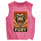 Unisex Fury Monkey Printed Washed Tank Top