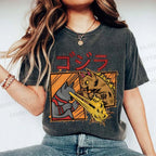 Unisex Angry Cat Printed Washed Tee