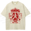 Unisex Japanese Art Graffiti Printed Washed Tee