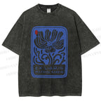 Unisex Vintage Flower Printed Washed Tee