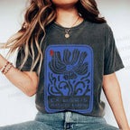 Unisex Vintage Flower Printed Washed Tee