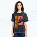 Unisex Vintage Japanese Poster Printed Washed Tee