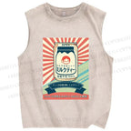Unisex Milk Poster Printed Washed Tank Top