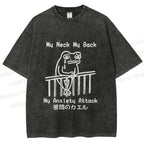 Unisex My neck My Back Sad Frog Printed Washed Tee