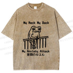 Unisex My neck My Back Sad Frog Printed Washed Tee