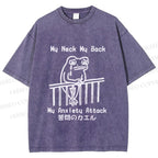 Unisex My neck My Back Sad Frog Printed Washed Tee