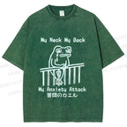 Unisex My neck My Back Sad Frog Printed Washed Tee