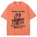 Unisex My neck My Back Sad Frog Printed Washed Tee