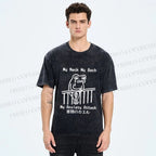 Unisex My neck My Back Sad Frog Printed Washed Tee