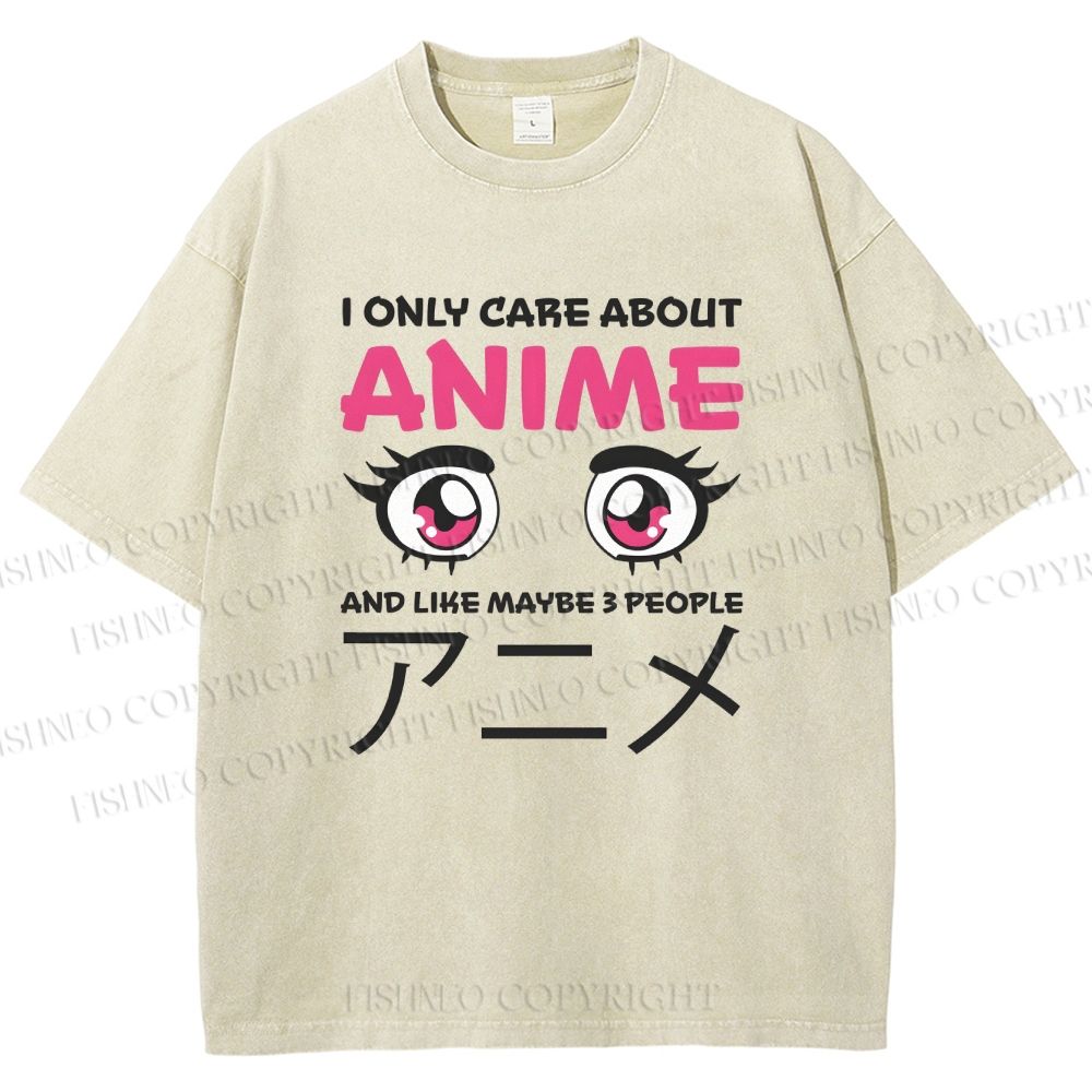 Unisex Japanese Anime Printed Washed Tee
