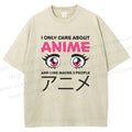 Unisex Japanese Anime Printed Washed Tee