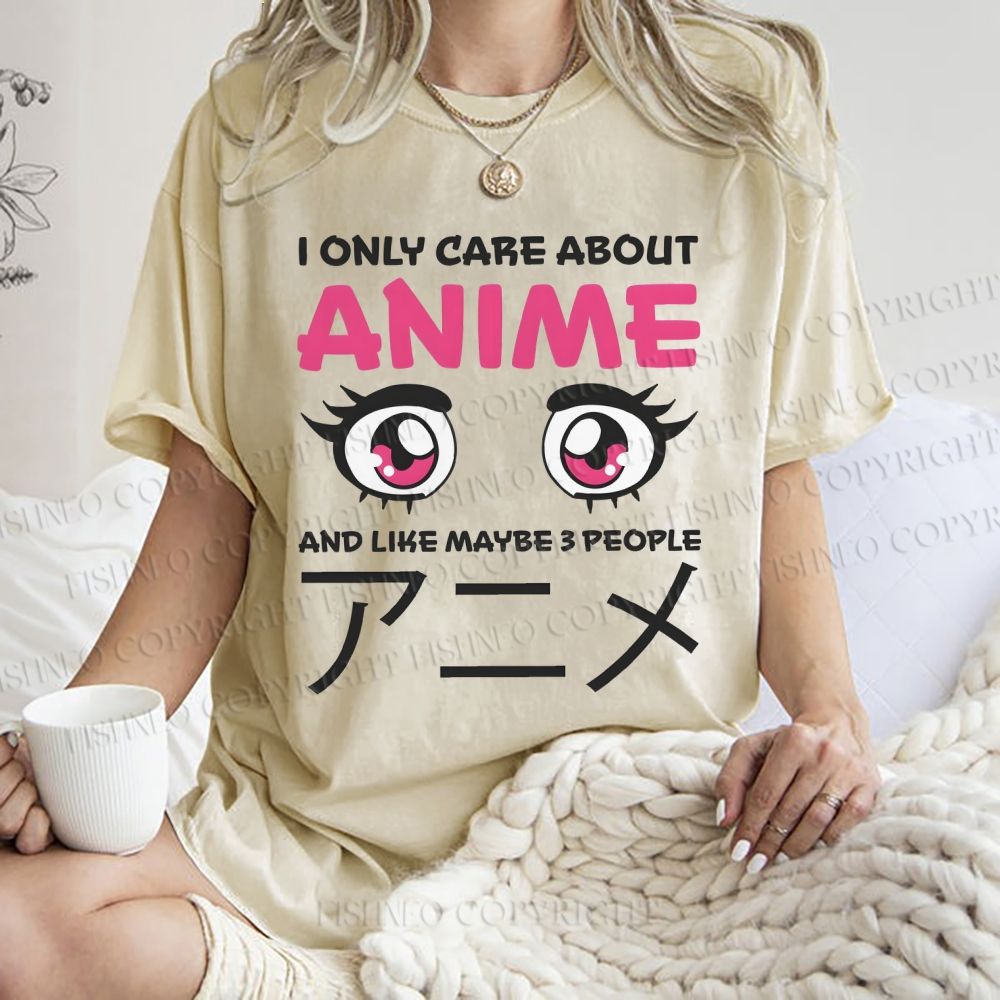 Unisex Japanese Anime Printed Washed Tee