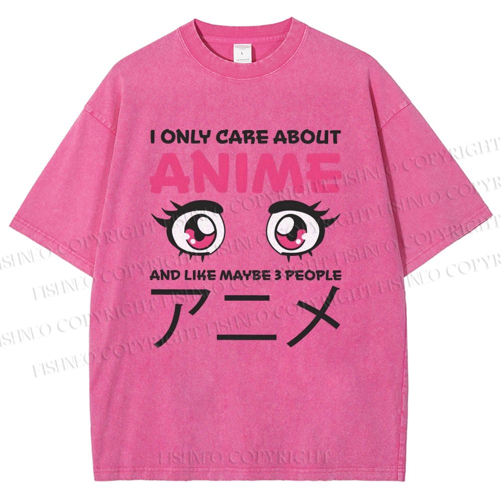 Unisex Japanese Anime Printed Washed Tee