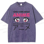 Unisex Japanese Anime Printed Washed Tee