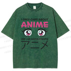 Unisex Japanese Anime Printed Washed Tee