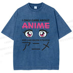 Unisex Japanese Anime Printed Washed Tee