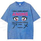 Unisex Japanese Anime Printed Washed Tee