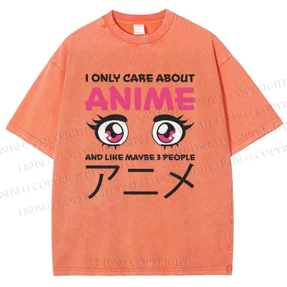 Unisex Japanese Anime Printed Washed Tee