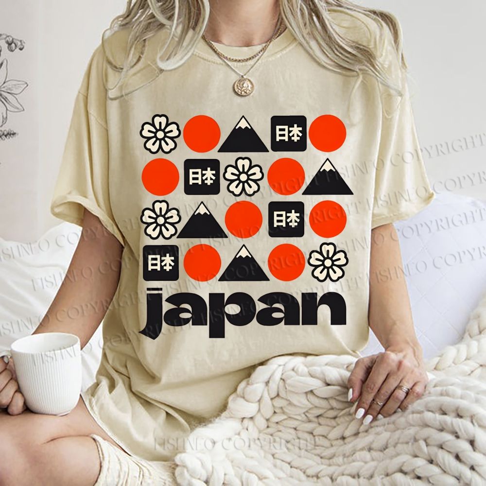 Unisex Japan Printed Washed Tee