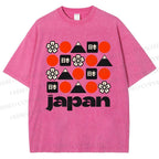 Unisex Japan Printed Washed Tee