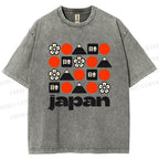 Unisex Japan Printed Washed Tee