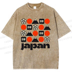 Unisex Japan Printed Washed Tee