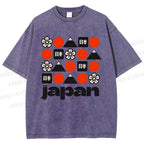Unisex Japan Printed Washed Tee