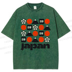Unisex Japan Printed Washed Tee