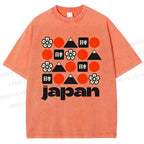 Unisex Japan Printed Washed Tee