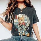 Smiling Shiba Inu Washed Vintage Short Sleeves T-Shirt